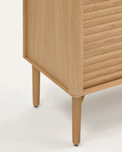 Load image into Gallery viewer, Lenon tall console with 4 oak wood doors and an oak veneer, 104.5 x 144 cm FSC MIX Credit - image 9