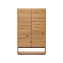 Load image into Gallery viewer, Alguema tall sideboard with 2 doors in oak wood veneer with natural finish, 100 x 163,5 cm - image 2
