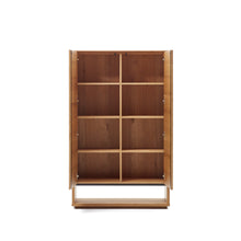 Load image into Gallery viewer, Alguema tall sideboard with 2 doors in oak wood veneer with natural finish, 100 x 163,5 cm - image 3