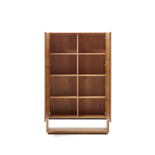 Load image into Gallery viewer, Alguema tall sideboard with 2 doors in oak wood veneer with natural finish, 100 x 163,5 cm - image 4