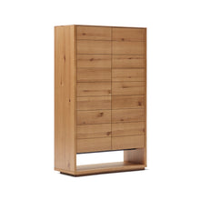 Load image into Gallery viewer, Alguema tall sideboard with 2 doors in oak wood veneer with natural finish, 100 x 163,5 cm - image 5