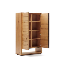 Load image into Gallery viewer, Alguema tall sideboard with 2 doors in oak wood veneer with natural finish, 100 x 163,5 cm - image 8