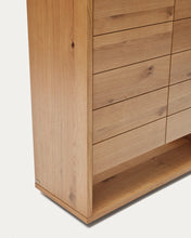 Load image into Gallery viewer, Alguema tall sideboard with 2 doors in oak wood veneer with natural finish, 100 x 163,5 cm - image 10