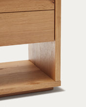 Load image into Gallery viewer, Alguema tall sideboard with 2 doors in oak wood veneer with natural finish, 100 x 163,5 cm - image 11