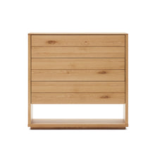 Load image into Gallery viewer, Alguema chest of drawers with 3 drawers in oak wood veneer with natural finish, 100 x 97 cm - image 2