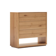 Load image into Gallery viewer, Alguema chest of drawers with 3 drawers in oak wood veneer with natural finish, 100 x 97 cm - image 3