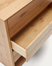 Load image into Gallery viewer, Alguema chest of drawers with 3 drawers in oak wood veneer with natural finish, 100 x 97 cm - image 9