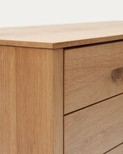 Load image into Gallery viewer, Alguema chest of drawers with 3 drawers in oak wood veneer with natural finish, 100 x 97 cm - image 11