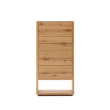 Load image into Gallery viewer, Alguema chest of drawers with 4 drawers in oak wood veneer with natural finish, 60 x 120 cm