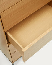 Load image into Gallery viewer, Vedrana 5 drawer chest of drawers in oak veneer with black steel legs, 60 x 114 cm - image 9
