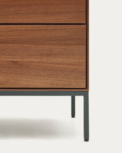 Load image into Gallery viewer, Vedrana 5 drawer chest of drawers in walnut veneer with black steel legs, 60 x 114 cm - image 10