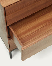 Load image into Gallery viewer, Vedrana 3 drawer chest of drawers in walnut veneer with black steel legs, 110 x 75 cm - image 9