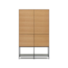 Load image into Gallery viewer, Vedrana 4 door tall sideboard in oak veneer with steel legs, 97.5 x 160 cm - image 2