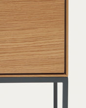 Load image into Gallery viewer, Vedrana 4 door tall sideboard in oak veneer with steel legs, 97.5 x 160 cm - image 12