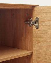 Load image into Gallery viewer, Vedrana 4 door tall sideboard in oak veneer with steel legs, 97.5 x 160 cm - image 14