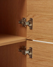 Load image into Gallery viewer, Vedrana 4 door tall sideboard in oak veneer with steel legs, 97.5 x 160 cm - image 15