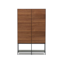 Load image into Gallery viewer, Vedrana 4 door tall sideboard in walnut veneer with steel legs, 97.5 x 160 cm - image 2
