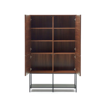 Load image into Gallery viewer, Vedrana 4 door tall sideboard in walnut veneer with steel legs, 97.5 x 160 cm - image 3