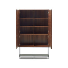 Load image into Gallery viewer, Vedrana 4 door tall sideboard in walnut veneer with steel legs, 97.5 x 160 cm - image 4