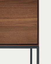 Load image into Gallery viewer, Vedrana 4 door tall sideboard in walnut veneer with steel legs, 97.5 x 160 cm - image 11