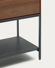 Load image into Gallery viewer, Vedrana 4 door tall sideboard in walnut veneer with steel legs, 97.5 x 160 cm - image 12