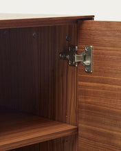 Load image into Gallery viewer, Vedrana 4 door tall sideboard in walnut veneer with steel legs, 97.5 x 160 cm - image 13