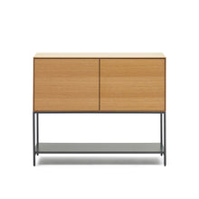 Load image into Gallery viewer, Vedrana 2 door sideboard in oak veneer with steel legs, 98 x 80 cm