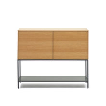Load image into Gallery viewer, Vedrana 2 door sideboard in oak veneer with steel legs, 98 x 80 cm - image 2