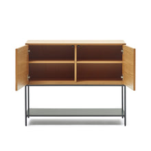 Load image into Gallery viewer, Vedrana 2 door sideboard in oak veneer with steel legs, 98 x 80 cm - image 4