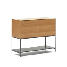 Load image into Gallery viewer, Vedrana 2 door sideboard in oak veneer with steel legs, 98 x 80 cm - image 5