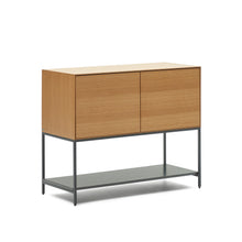 Load image into Gallery viewer, Vedrana 2 door sideboard in oak veneer with steel legs, 98 x 80 cm - image 6