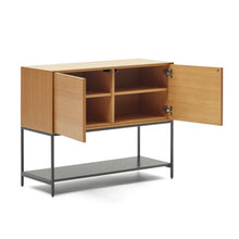 Load image into Gallery viewer, Vedrana 2 door sideboard in oak veneer with steel legs, 98 x 80 cm - image 7