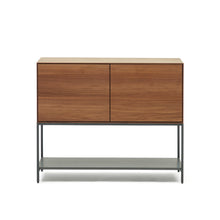 Load image into Gallery viewer, Vedrana 2 door sideboard in walnut veneer with steel legs, 97.5 x 80 cm - image 2