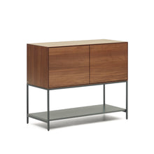 Load image into Gallery viewer, Vedrana 2 door sideboard in walnut veneer with steel legs, 97.5 x 80 cm - image 4