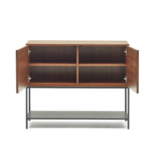 Load image into Gallery viewer, Vedrana 2 door sideboard in walnut veneer with steel legs, 97.5 x 80 cm - image 5