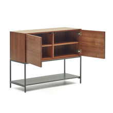 Load image into Gallery viewer, Vedrana 2 door sideboard in walnut veneer with steel legs, 97.5 x 80 cm - image 7