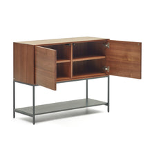Load image into Gallery viewer, Vedrana 2 door sideboard in walnut veneer with steel legs, 97.5 x 80 cm - image 8