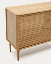 Load image into Gallery viewer, Lenon sideboard with 1 door and 3 drawers, made from oak wood and veneer, 105 x 85 cm FSC MIX Credit - image 8