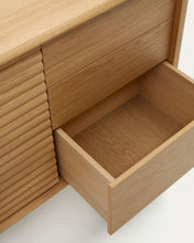 Load image into Gallery viewer, Lenon sideboard with 1 door and 3 drawers, made from oak wood and veneer, 105 x 85 cm FSC MIX Credit - image 9