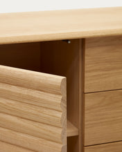 Load image into Gallery viewer, Lenon sideboard with 1 door and 3 drawers, made from oak wood and veneer, 105 x 85 cm FSC MIX Credit - image 10