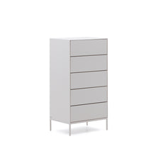 Load image into Gallery viewer, Vedrana 5-drawer chest of drawers white lacquered MDF 60 x 114 cm - image 3