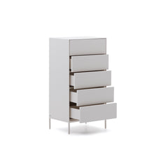 Load image into Gallery viewer, Vedrana 5-drawer chest of drawers white lacquered MDF 60 x 114 cm - image 6