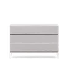 Load image into Gallery viewer, Vedrana 3-drawer chest of drawers white lacquered MDF 110 x 75 cm