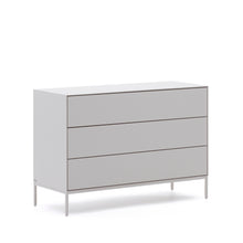 Load image into Gallery viewer, Vedrana 3-drawer chest of drawers white lacquered MDF 110 x 75 cm - image 4