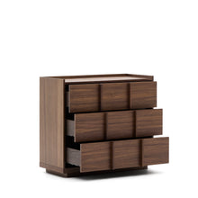 Load image into Gallery viewer, Onix chest of drawers with 3 drawers, walnut veneer, dark finish, 100x78cm FSC Mix Credit - image 3