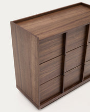 Load image into Gallery viewer, Onix chest of drawers with 3 drawers, walnut veneer, dark finish, 100x78cm FSC Mix Credit - image 7