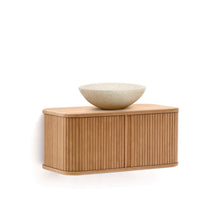 Load image into Gallery viewer, Mailen bathroom cupboard in ash veneer in a natural finish, 90 x 45 cm - image 2