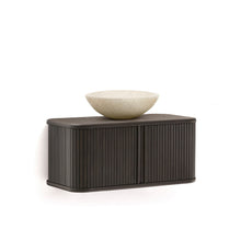 Load image into Gallery viewer, Mailen bathroom cupboard in ash veneer in a dark finish, 90 x 45 cm