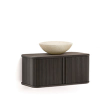 Load image into Gallery viewer, Mailen bathroom cupboard in ash veneer in a dark finish, 90 x 45 cm - image 2