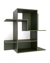 Load image into Gallery viewer, Ina modular shelving unit in green lacquered MDF 80 x 80cm FSC 100%